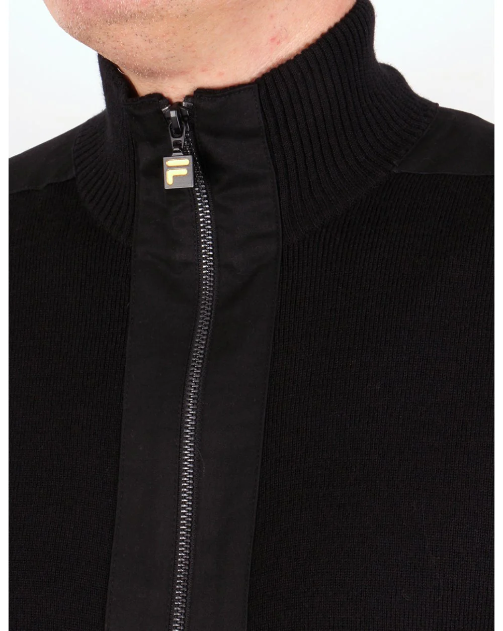 Fila Gold Matador Knitted Zip Up Black - Image 3