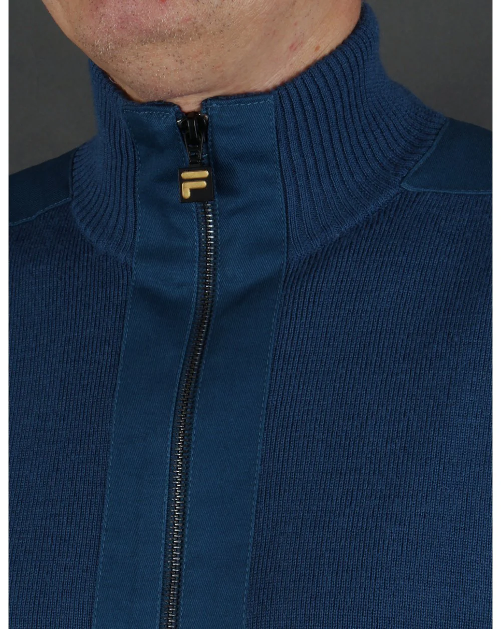 Fila Gold Matador Knitted Zip Up Ink Blue - Image 2