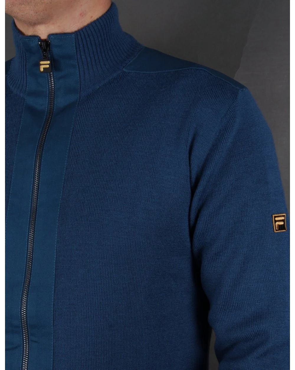 Fila Gold Matador Knitted Zip Up Ink Blue - Image 3