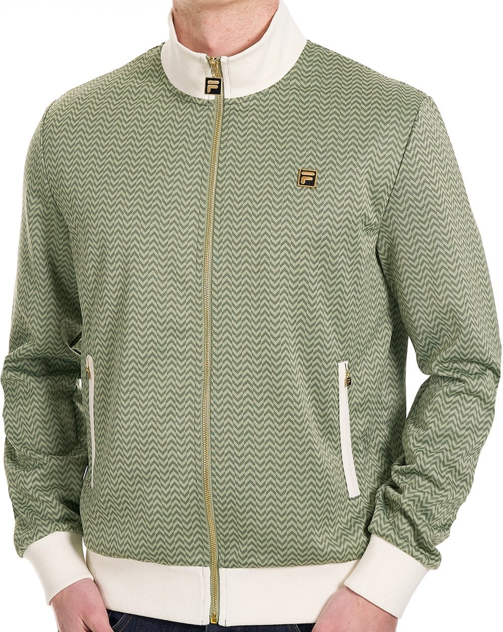 Fila Gold Mathers Herringbone Track Top Light Green/Off White