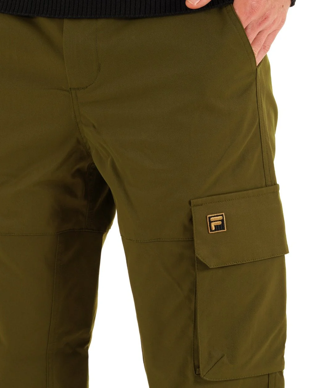 Fila Gold Oscar Cargo Pants Dark Olive - Image 3