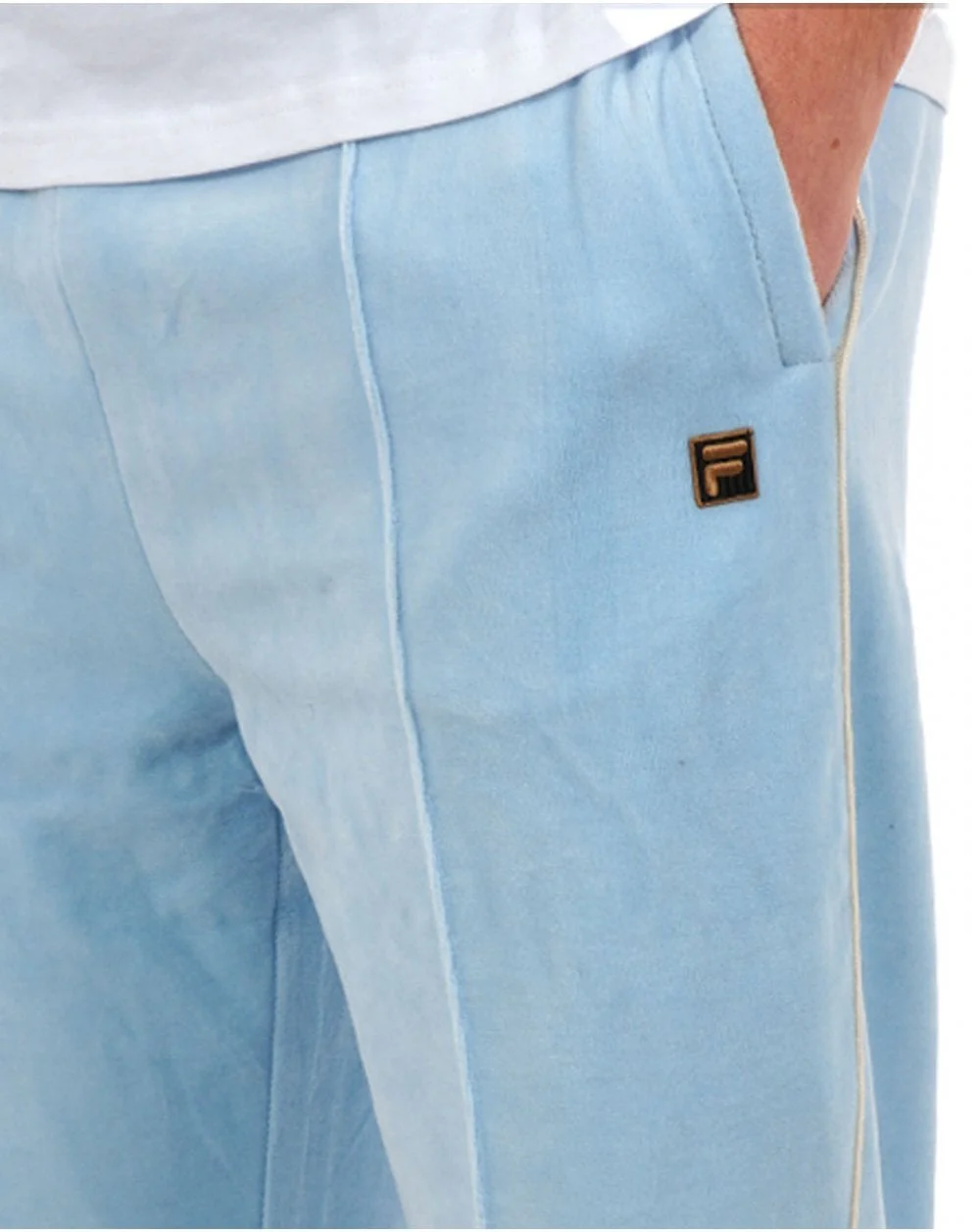 Fila Gold Piped Velour Track Pants Sky - Image 2
