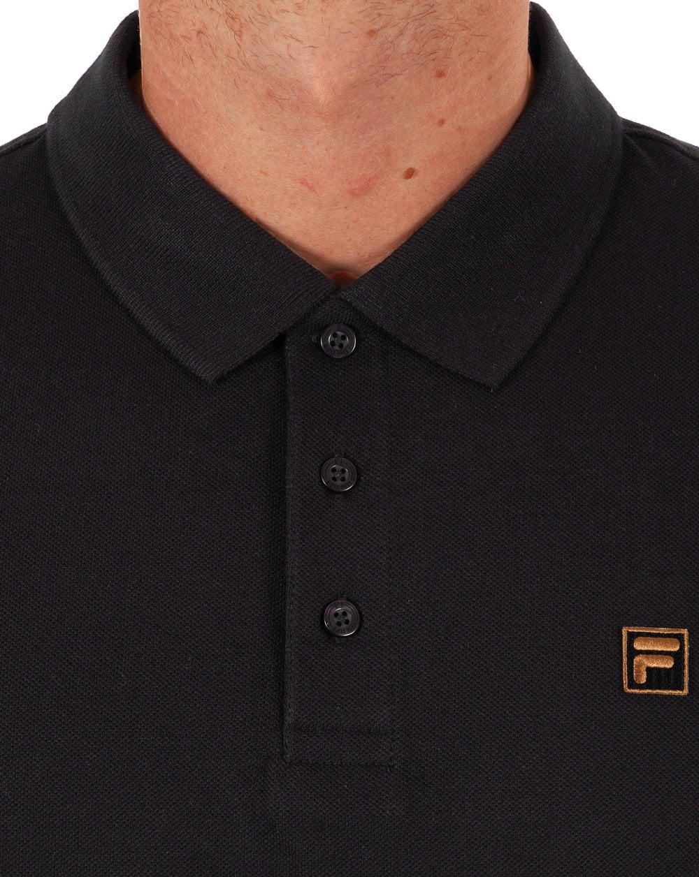 Fila Gold Polo Shirt Black - Image 3