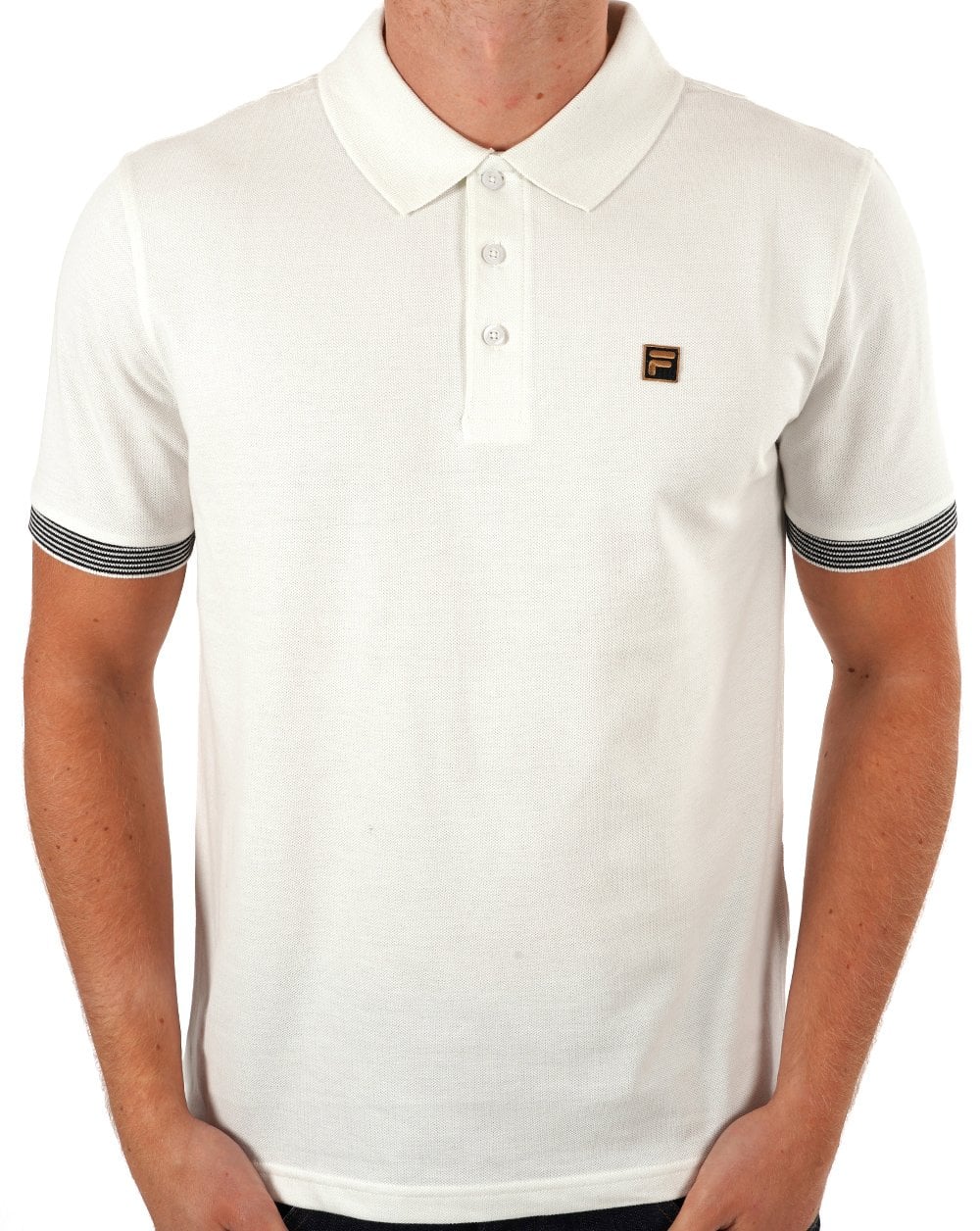 Fila Gold Polo Shirt Off White - Image 3