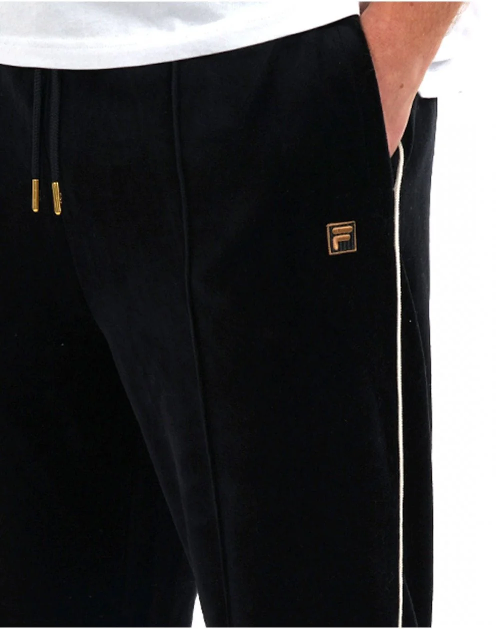 Fila Gold Sims Velour Track Pants Black - Image 2