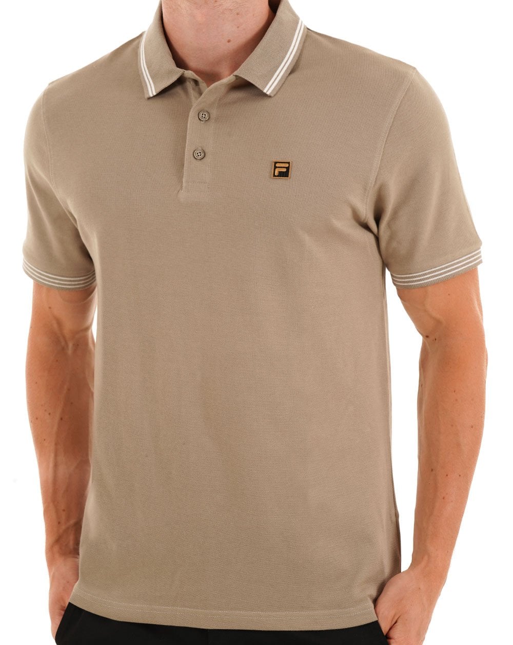 Fila Gold Soren Polo Shirt Vintage Khaki - Image 3