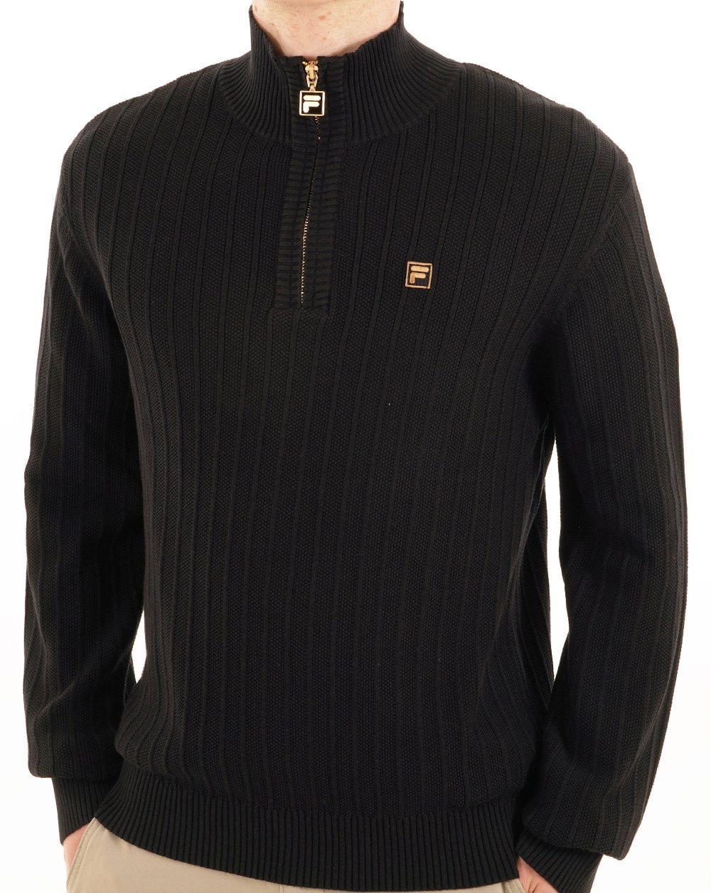 Fila Gold Stevie 1/4 Zip Funnel Knit Black - Image 4
