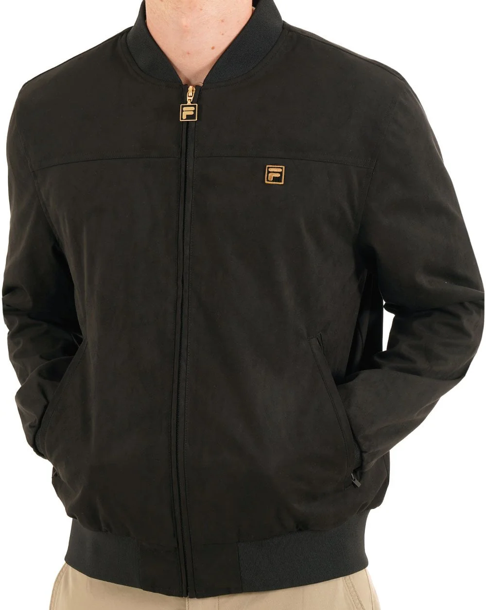 Fila Gold Suede Look Jacket Black - Image 3