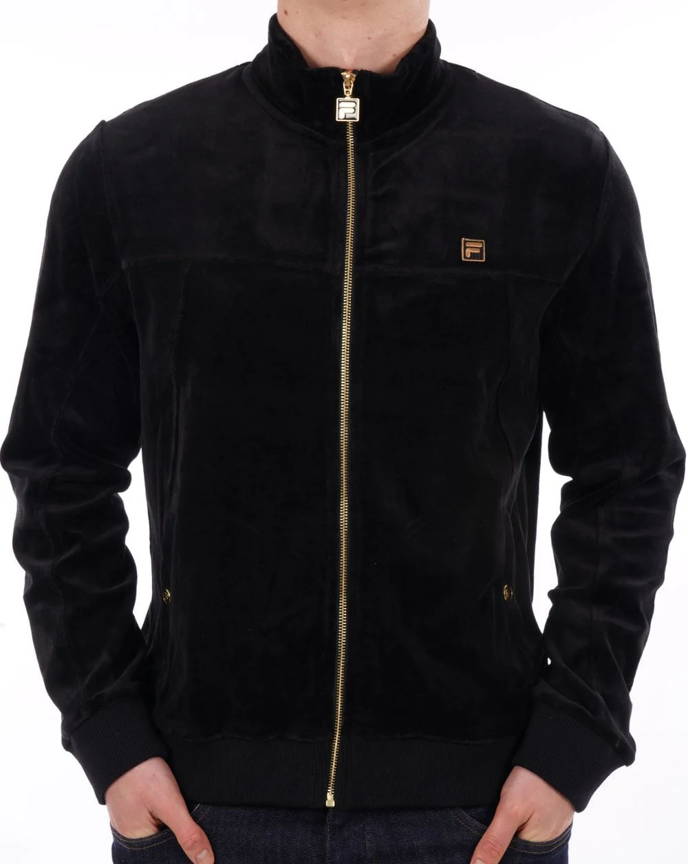Fila Gold Velour Track Top Black