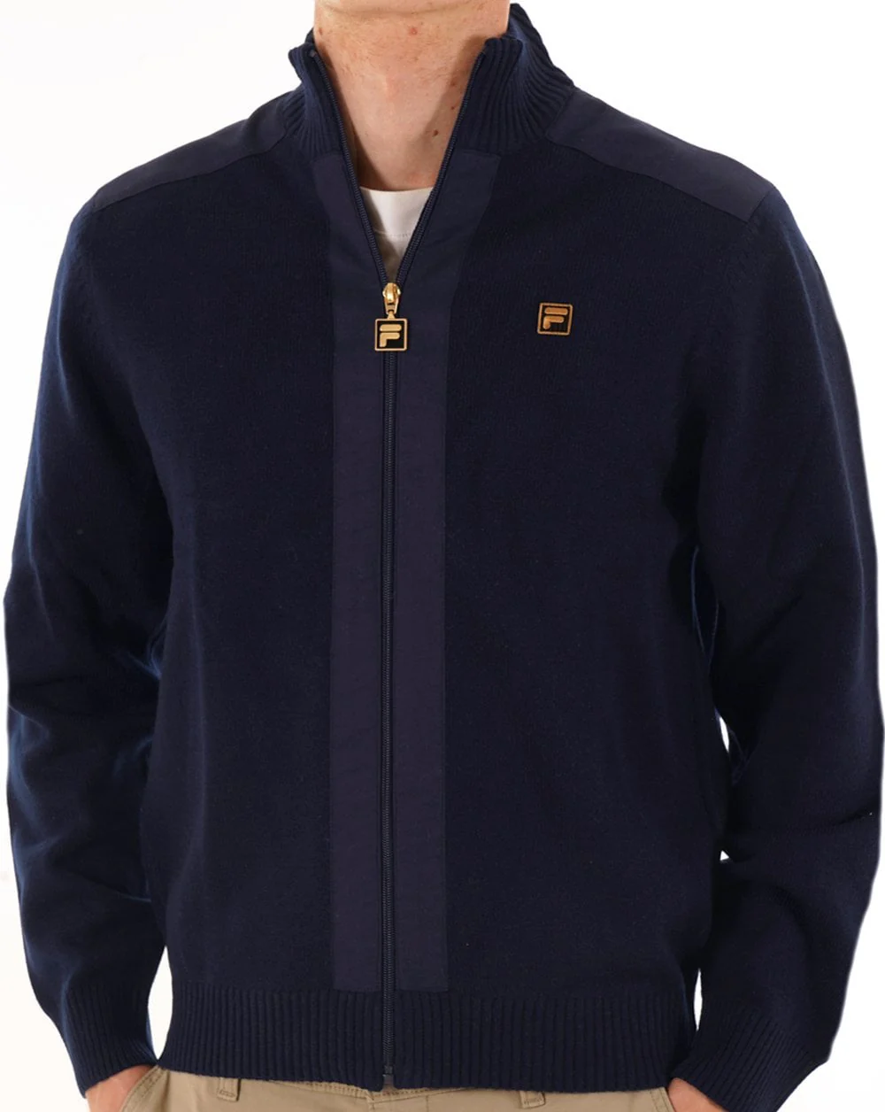 Fila Gold Zip Through Knit Dark Navy - Image 2