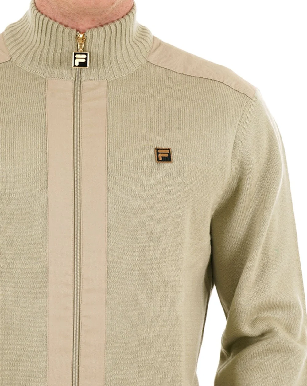 Fila Gold Zip Through Knit  Stone - Image 2
