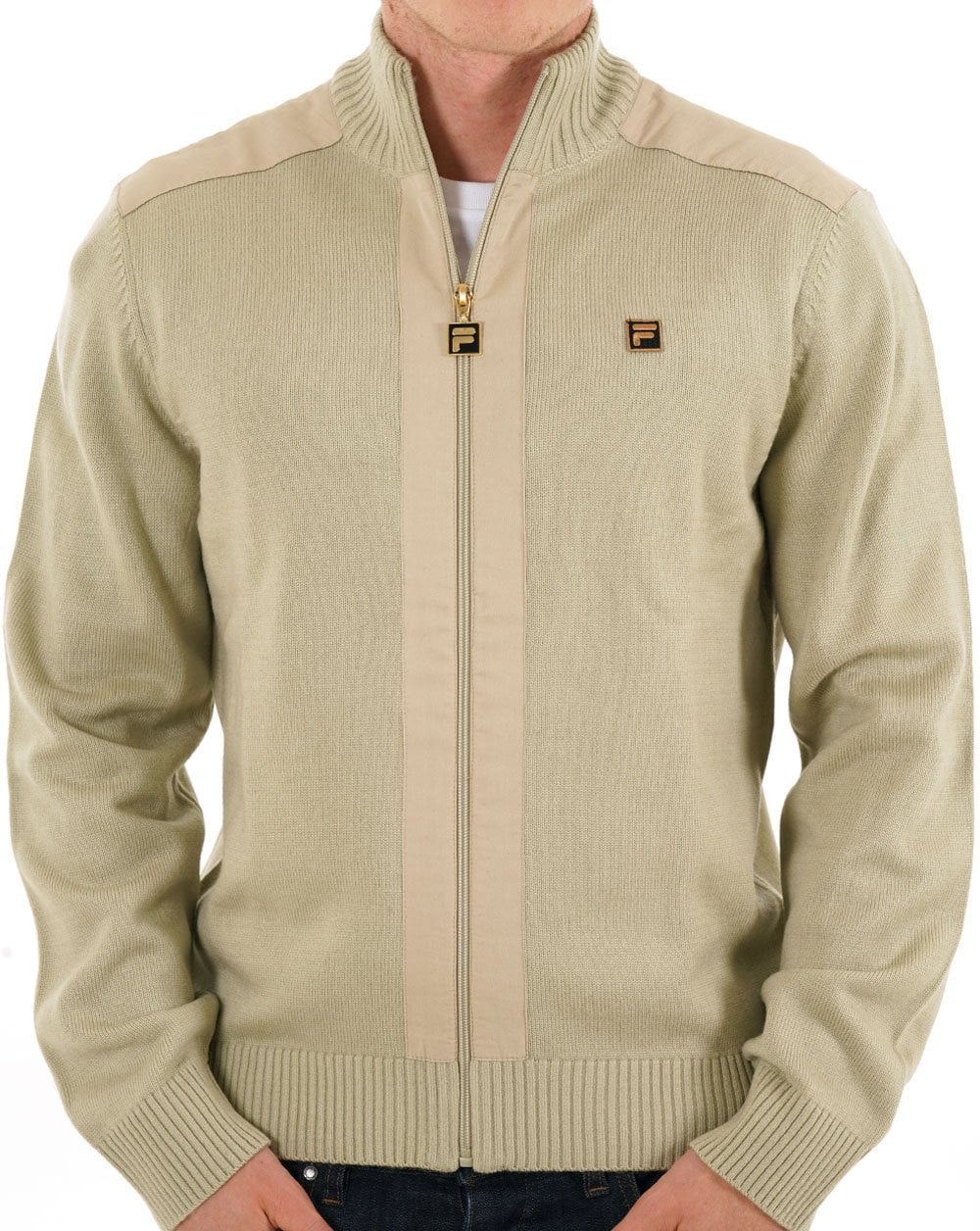 Fila Gold Zip Through Knit  Stone - Image 3
