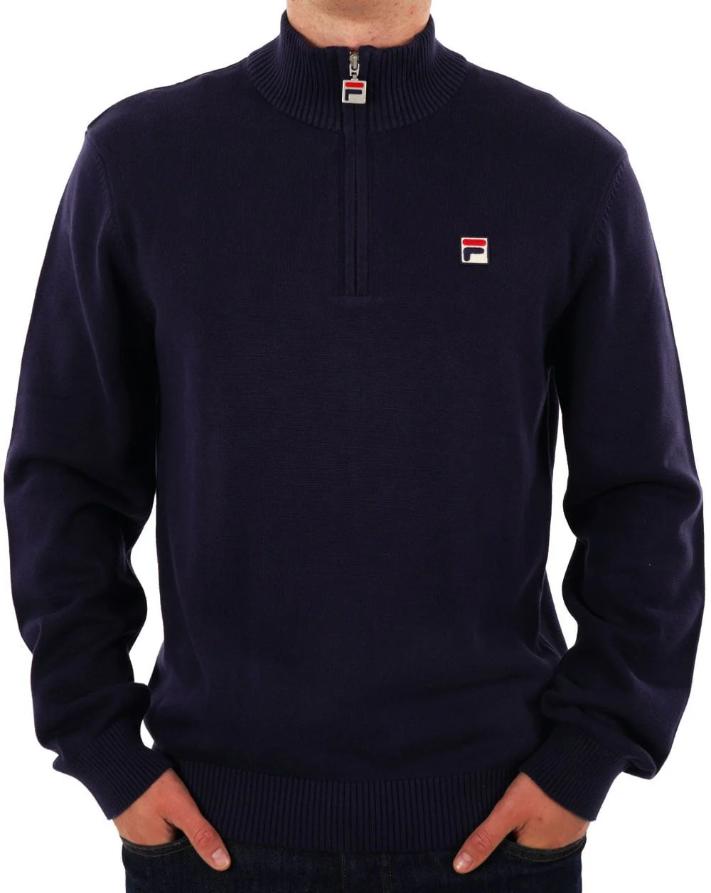 Fila Vintage Knitted 1/4 Zip Navy - Image 3
