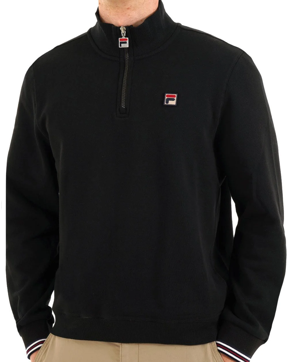 Fila Vintage 1/4 Zip Sweat Black - Image 3