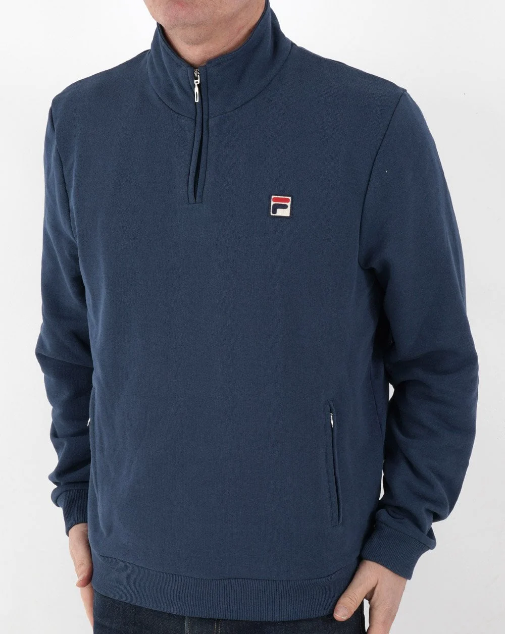 Fila Vintage 1/4 Zip Sweat Blue - Image 3