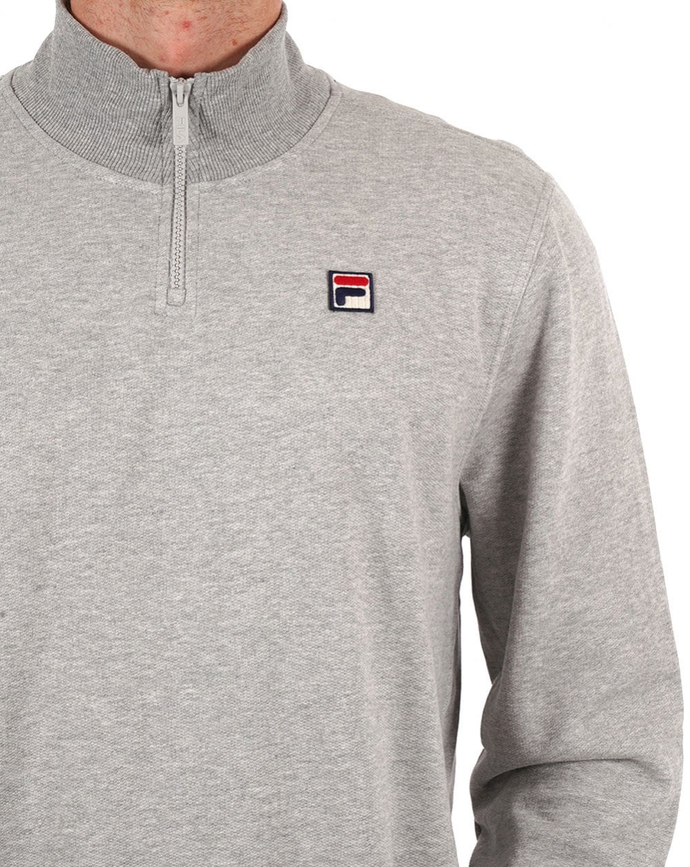 Fila Vintage 1/4 Zip Sweat Grey Marl - Image 2