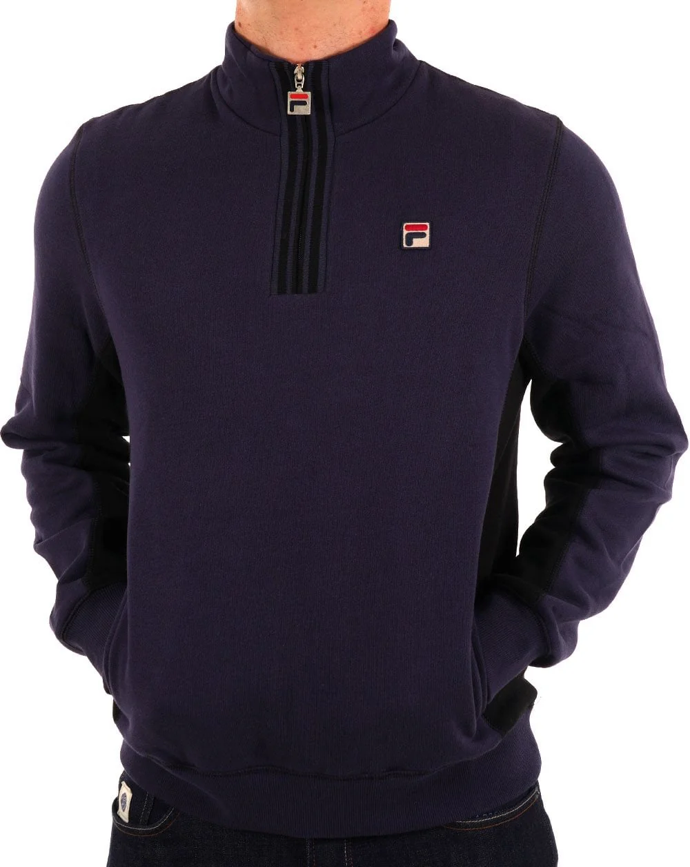 Fila Vintage 1/4 Zip Sweat Navy - Image 3