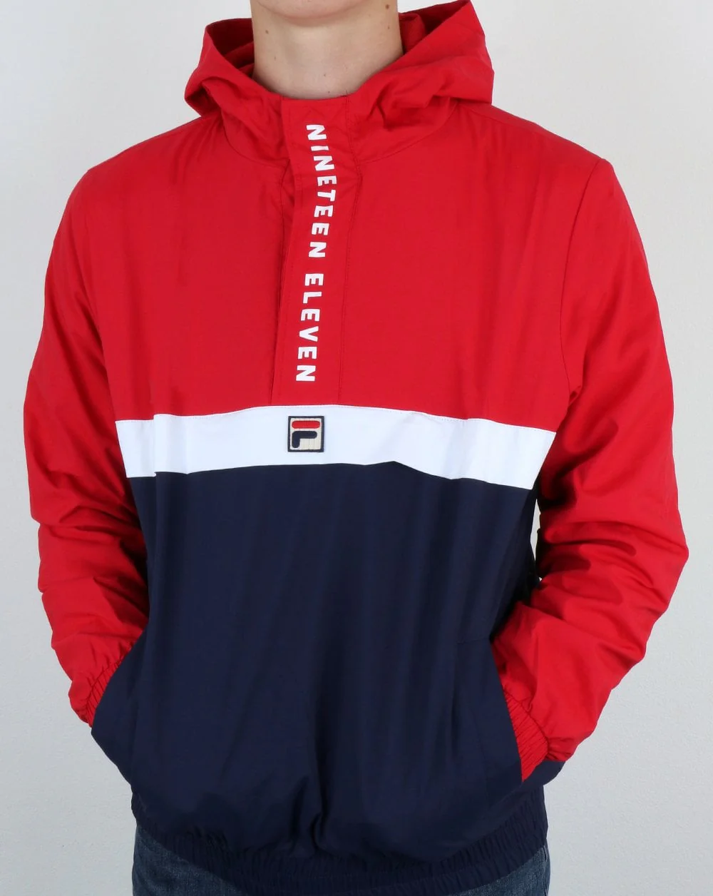 Fila Vintage 1911 Qtr Zip Jacket Red/Navy/White - Image 3