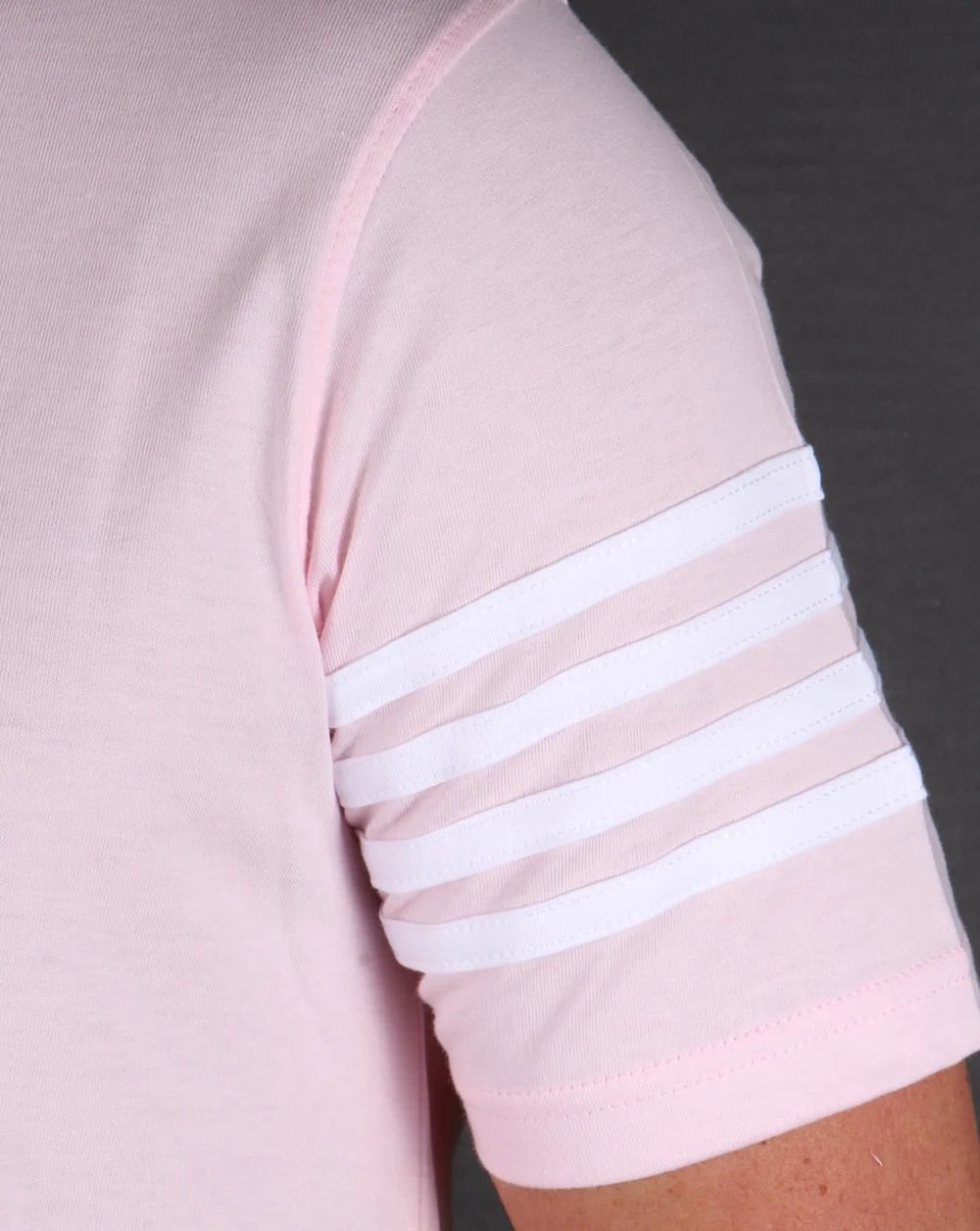 Fila Vintage 4 Stripe Ringer T-shirt Pink/White - Image 3