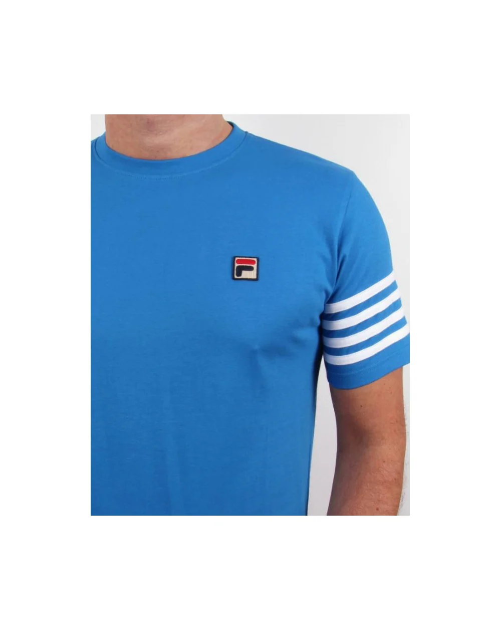 Fila Vintage 4 Stripe T-shirt French Blue - Image 2