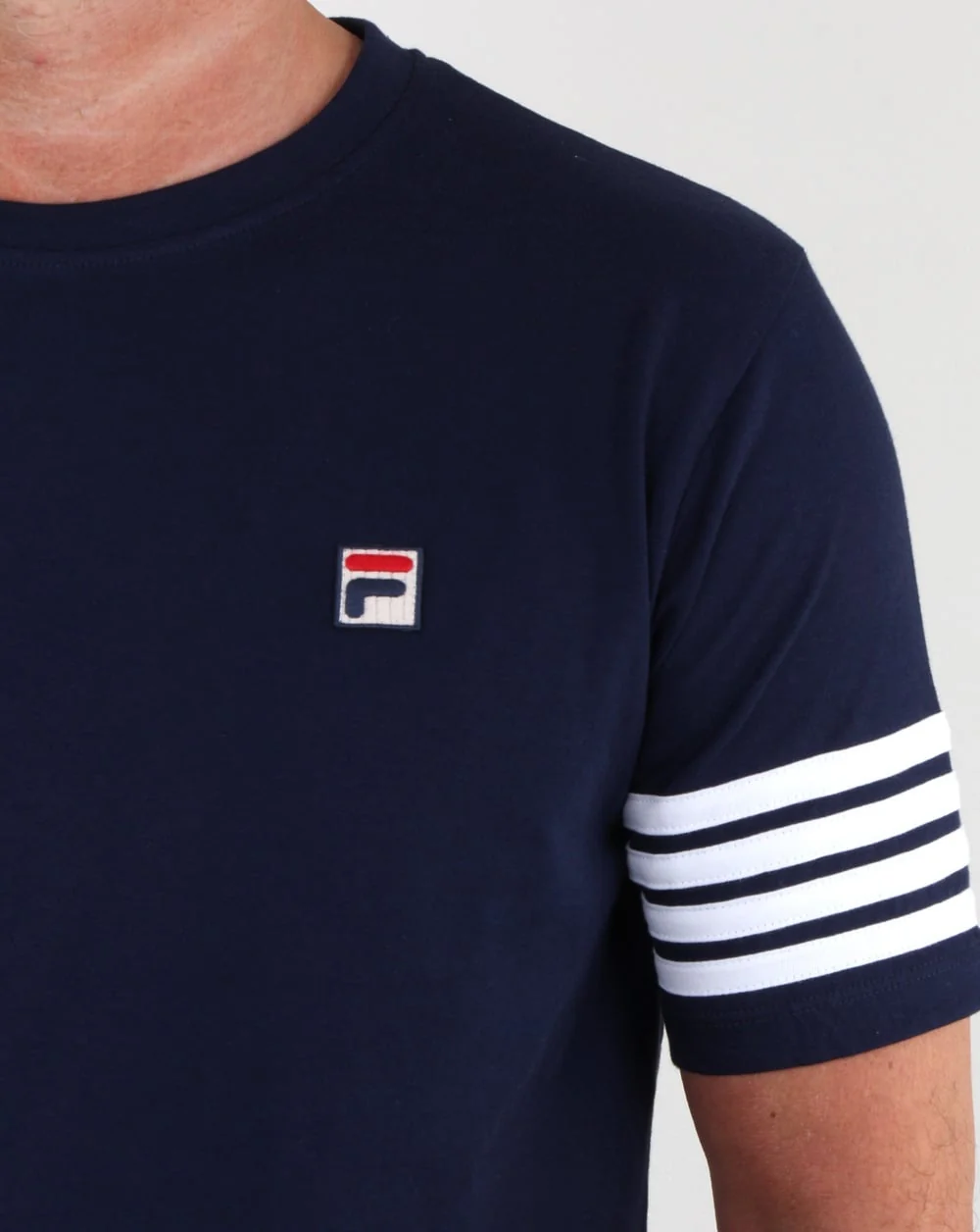 Fila Vintage 4 Stripe T-shirt Navy - Image 2