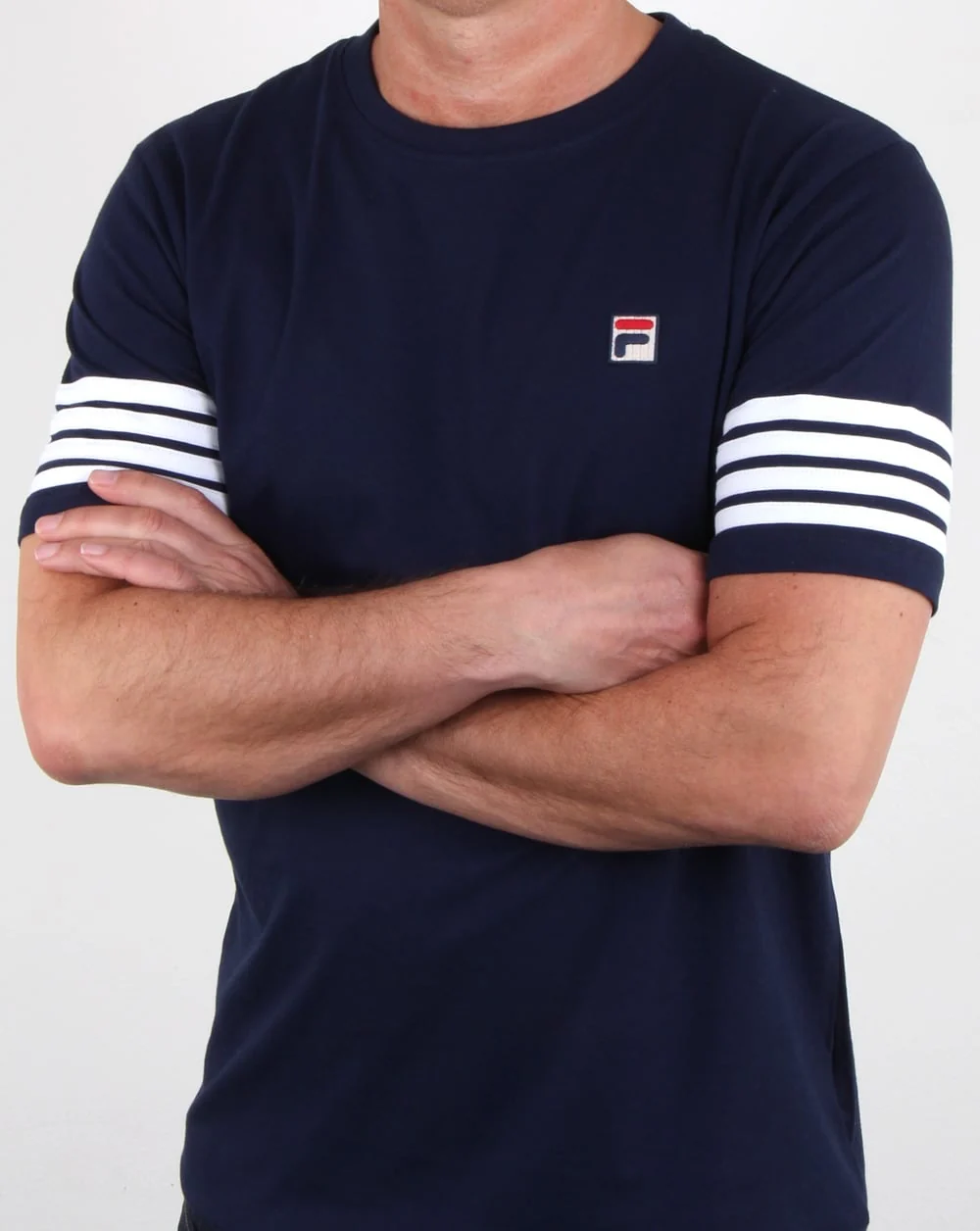 Fila Vintage 4 Stripe T-shirt Navy - Image 3