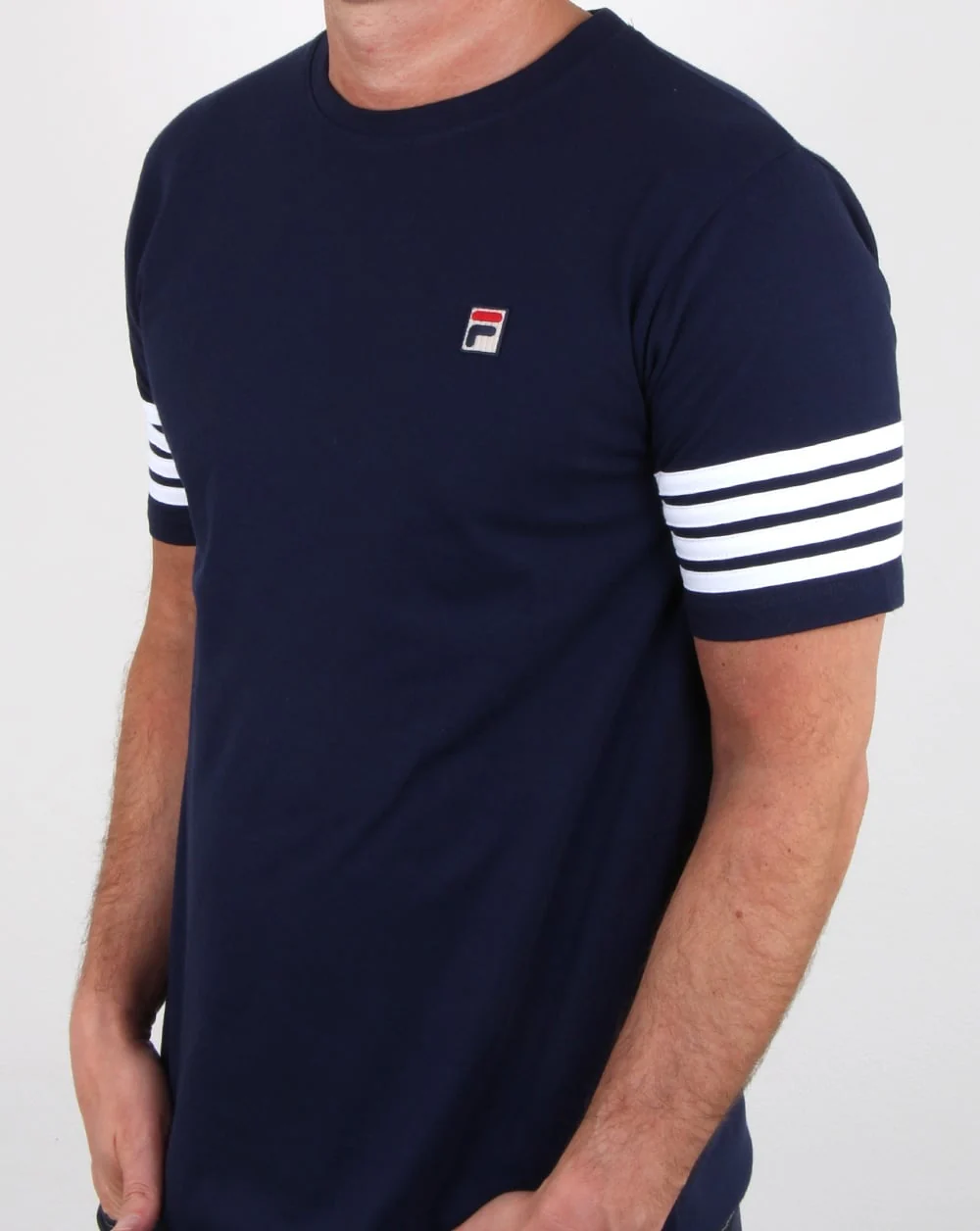 Fila Vintage 4 Stripe T-shirt Navy - Image 4