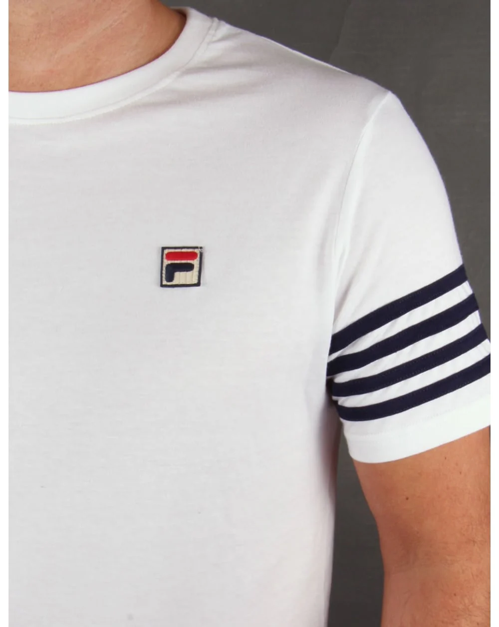 Fila Vintage 4 Stripe T-shirt White - Image 2