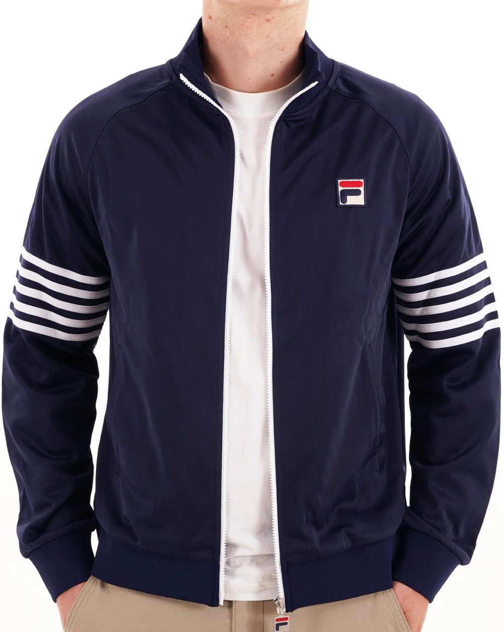 Fila Vintage 5 Stripe Track Top Navy - Image 3