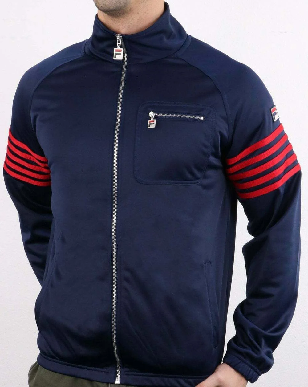 Fila Vintage 5 Stripe Track Top Navy/red - Image 2