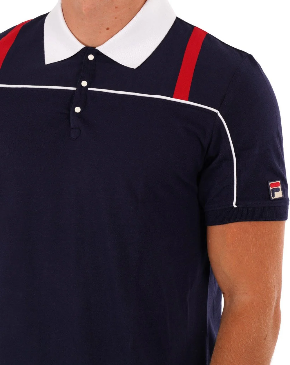 Fila Vintage 80s Original Polo Shirt Navy - Image 3