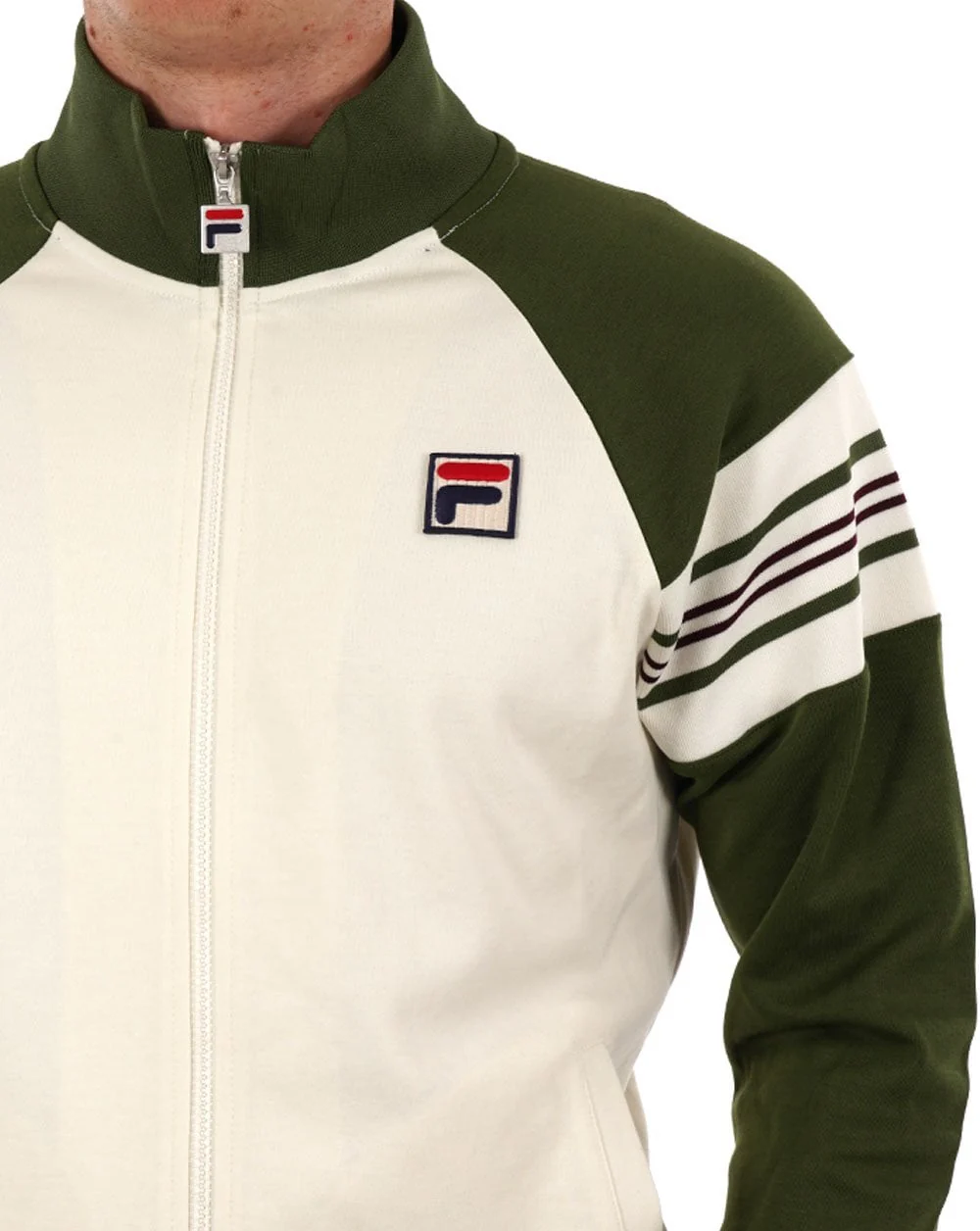 Fila Vintage Ferrara Track Top Dark Green/Gardenia - Image 2