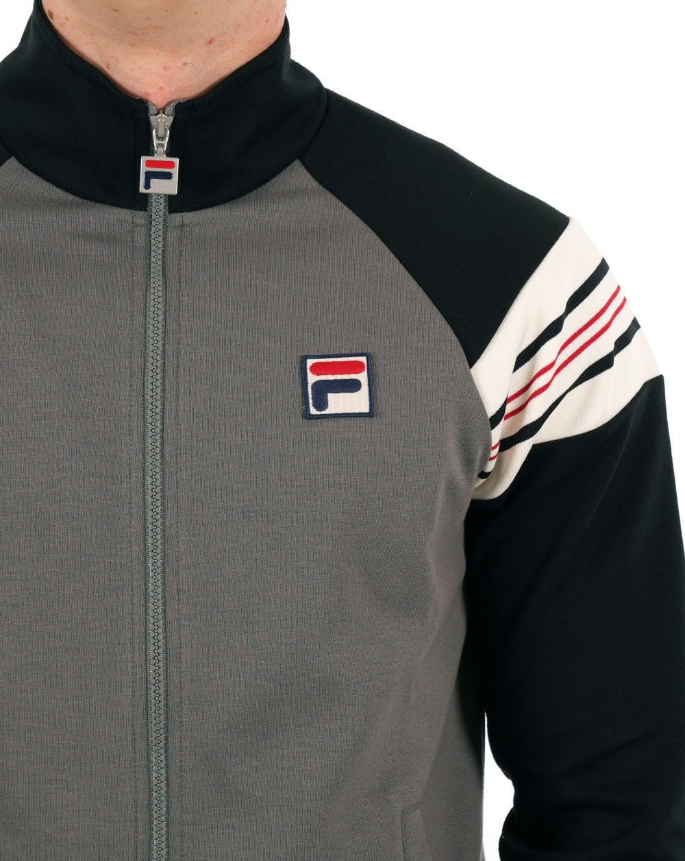 Fila Vintage Advantage Track Top Grey/Black/Red - Image 2