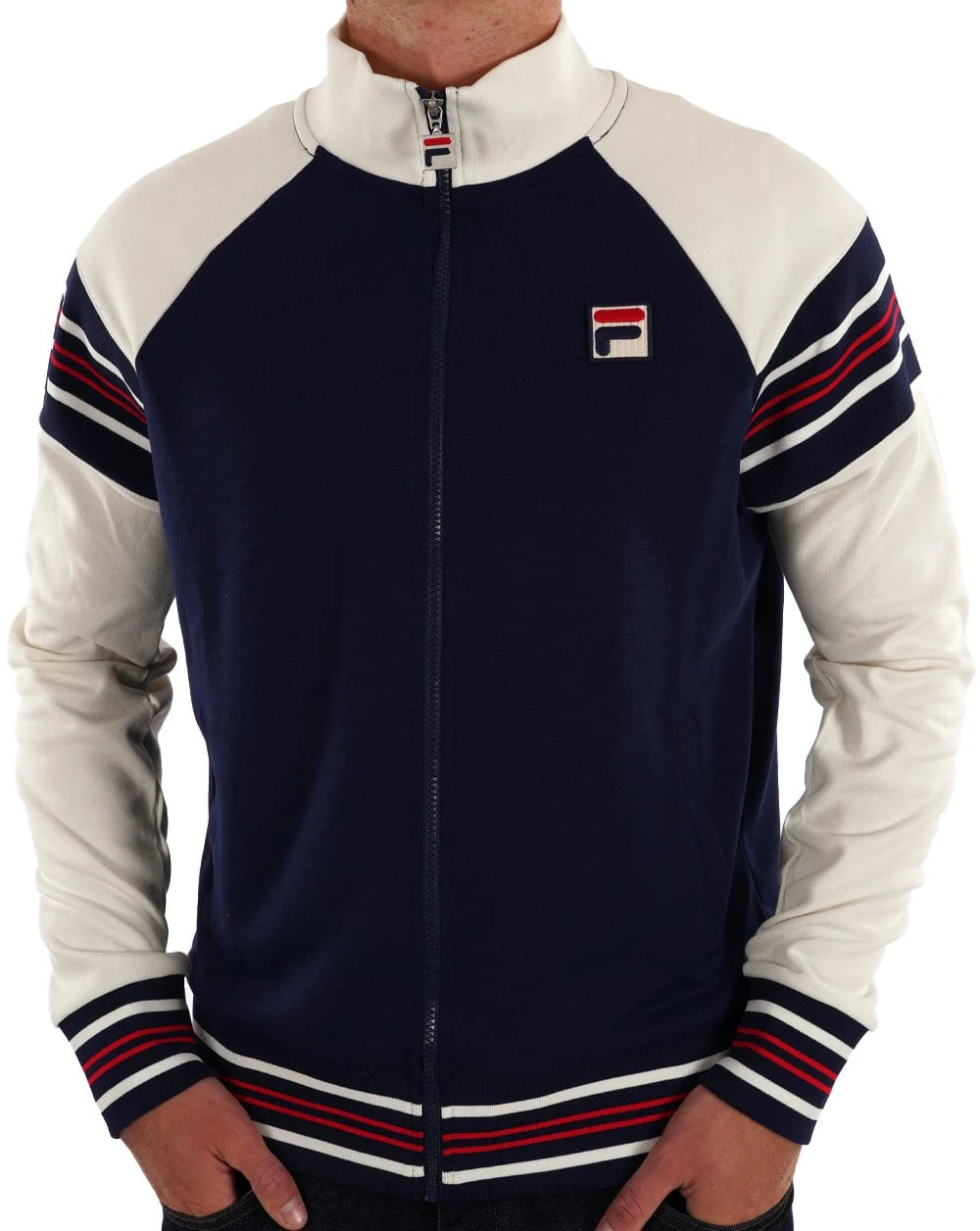 Fila Vintage Advantage Track Top Navy / Ecru - Image 3