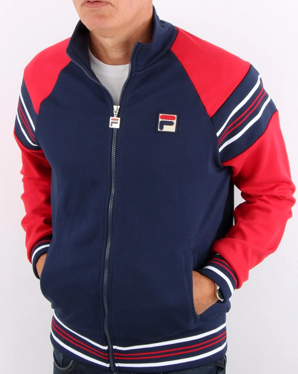 Fila Vintage Advantage Track Top Navy/Pale Lilac/White - Image 3