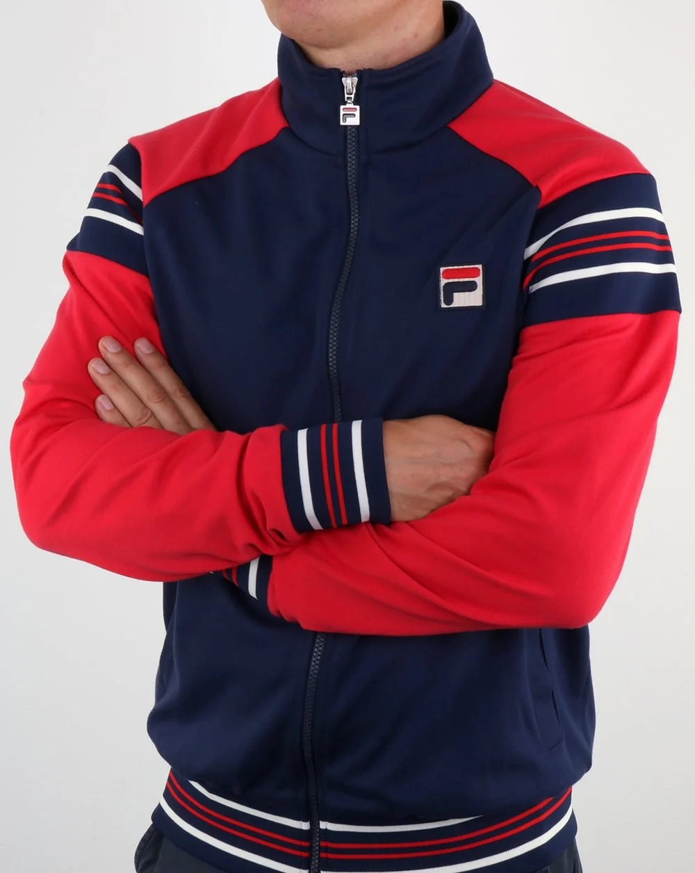 Fila Vintage Advantage Track Top Navy/Pale Lilac/White - Image 4