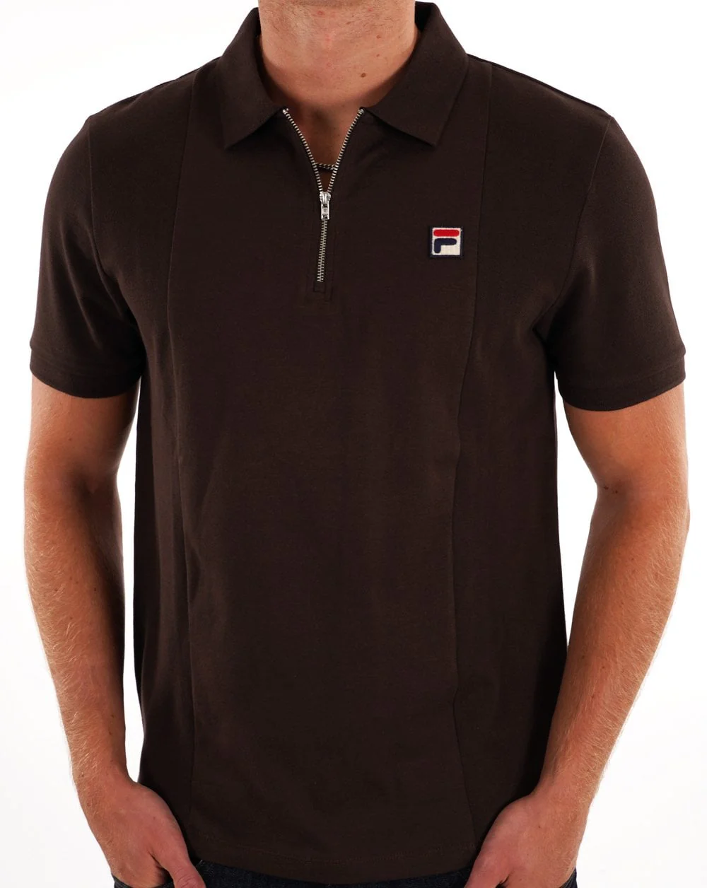 Fila Vintage Anton Polo Shirt Coffee Bean - Image 2