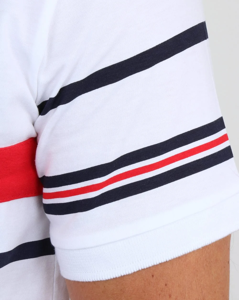 Fila Vintage Bailer Polo Shirt White/Navy/Red - Image 3