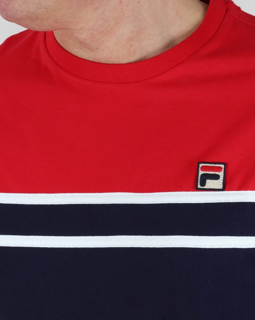 Fila Vintage Baldi T Shirt Red/Navy - Image 2