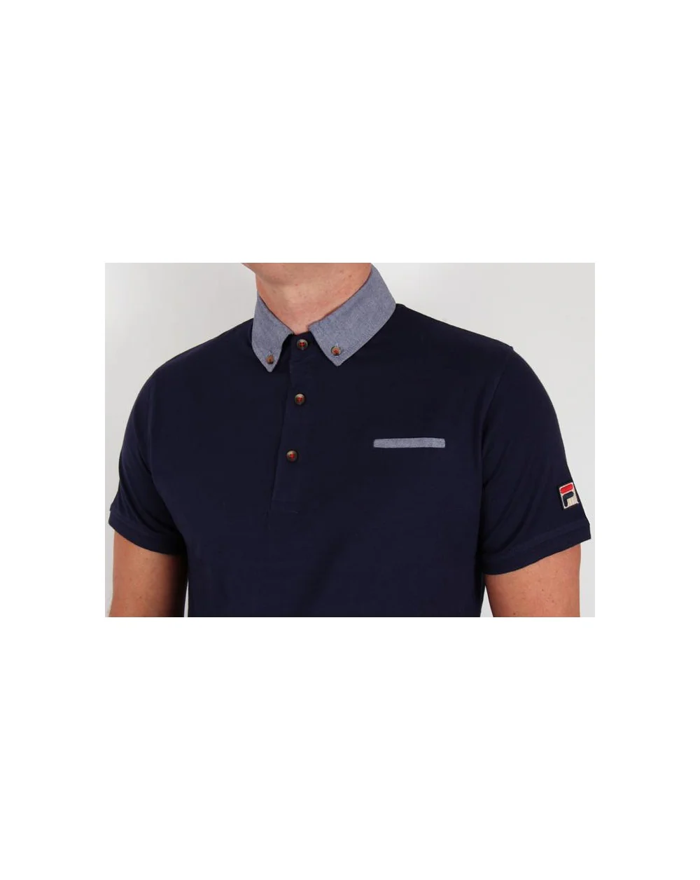 Fila Vintage Barazze Polo Shirt Navy - Image 2