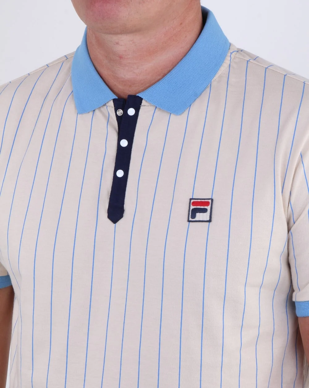 Fila Vintage Bb1 Polo Shirt Cream - Image 2