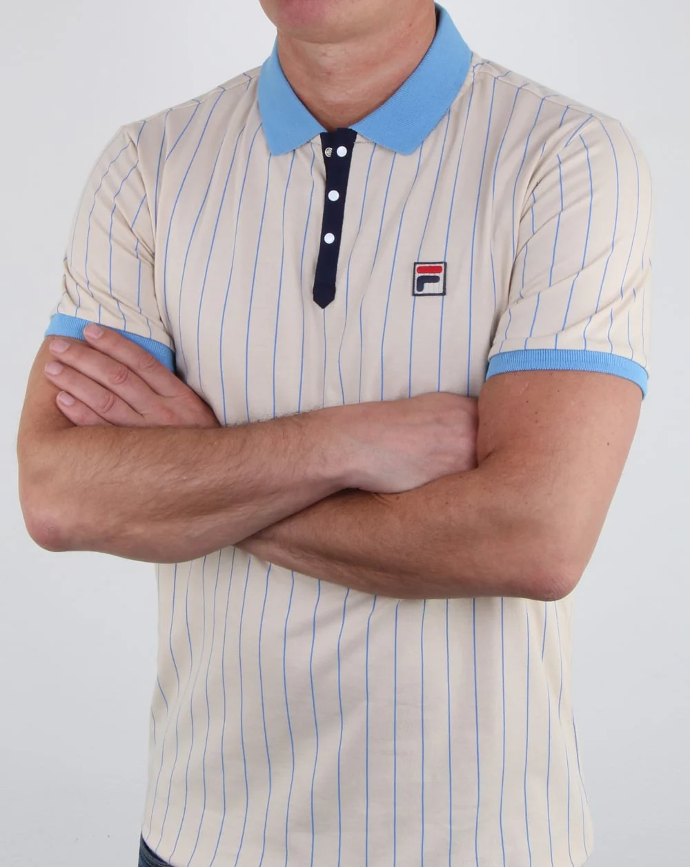 Fila Vintage Bb1 Polo Shirt Cream - Image 3