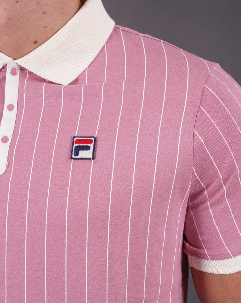 Fila Vintage Bb1 Polo Shirt Foxglove Pink - Image 3