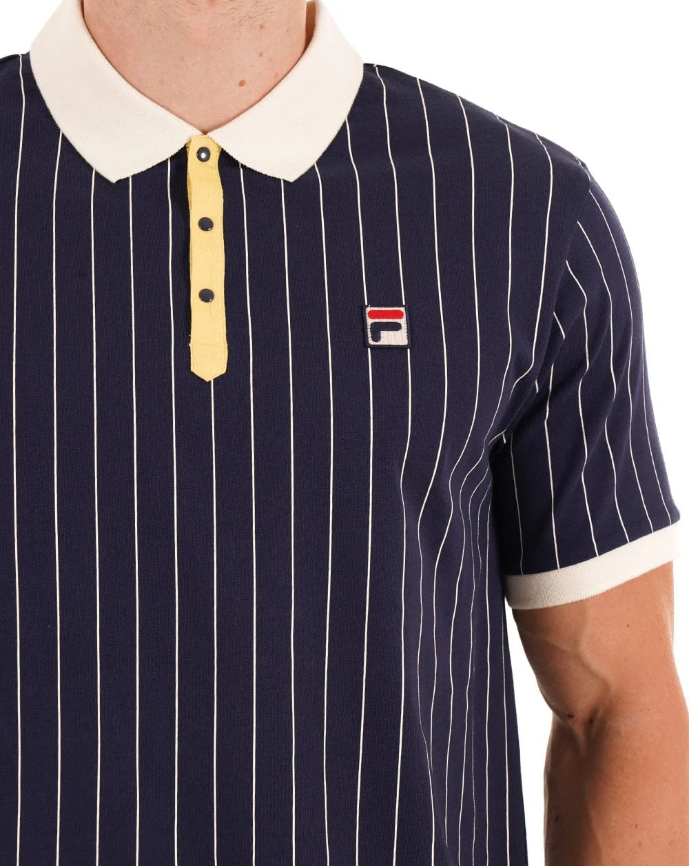 Fila Vintage BB1 Polo Shirt Navy Gardenia - Image 2