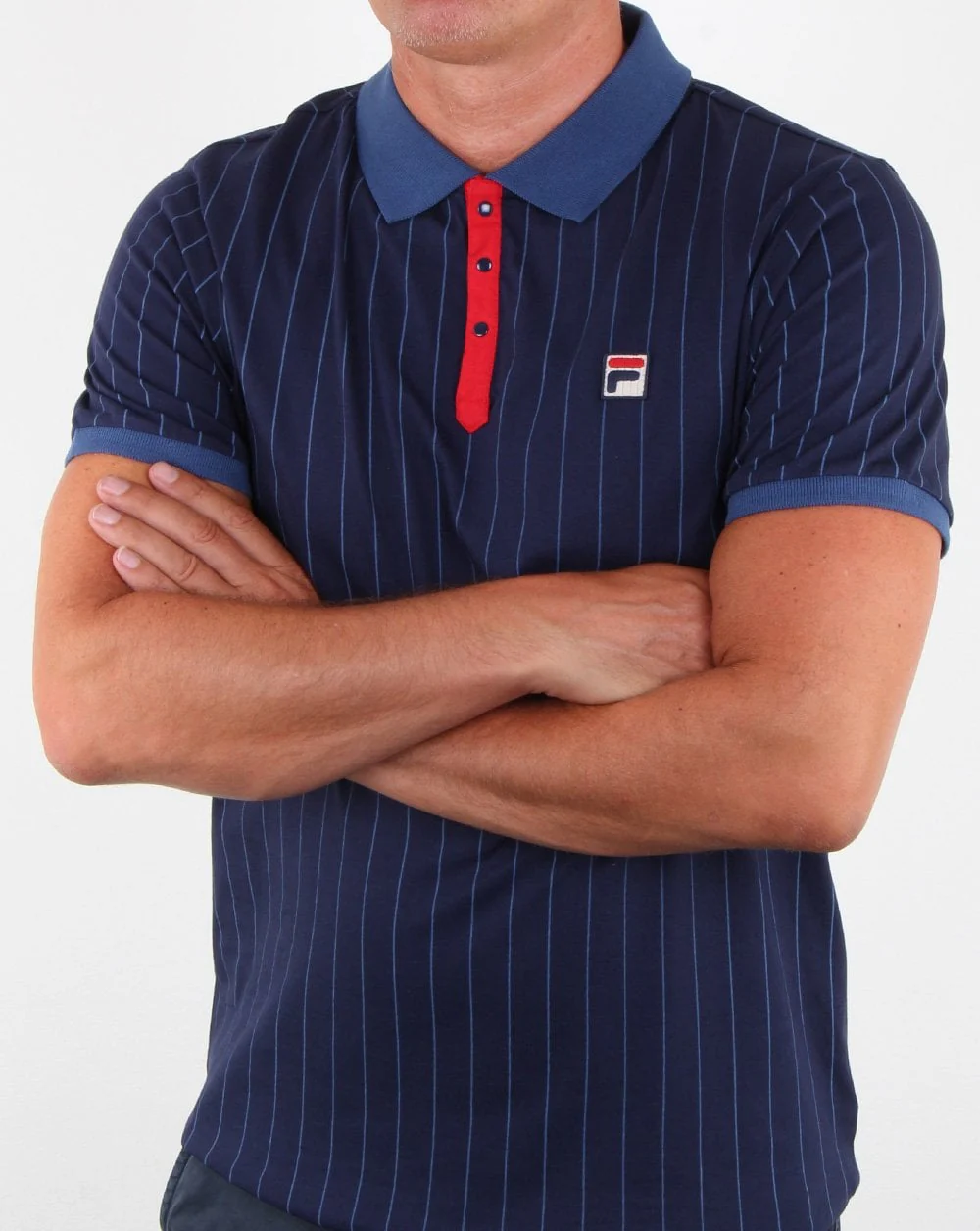 Fila Vintage Bb1 Polo Shirt Navy/red - Image 3