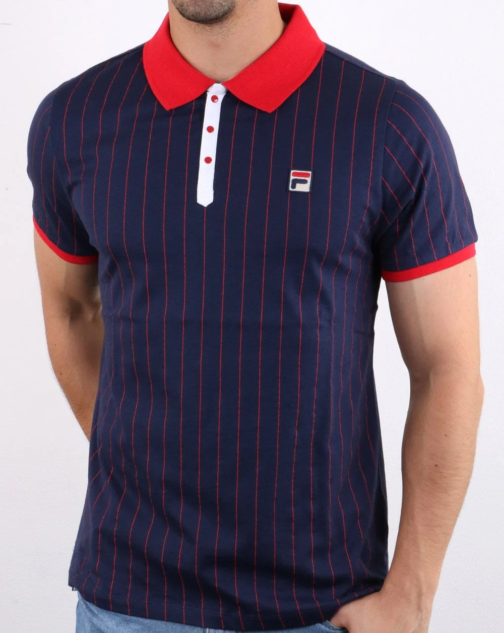 Fila Vintage Bb1 Polo Shirt Navy/white/red - Image 2