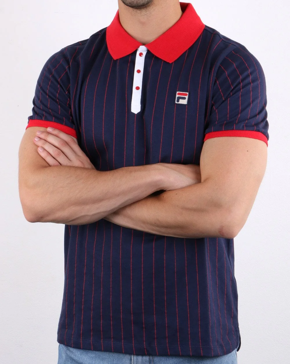 Fila Vintage Bb1 Polo Shirt Navy/white/red - Image 3