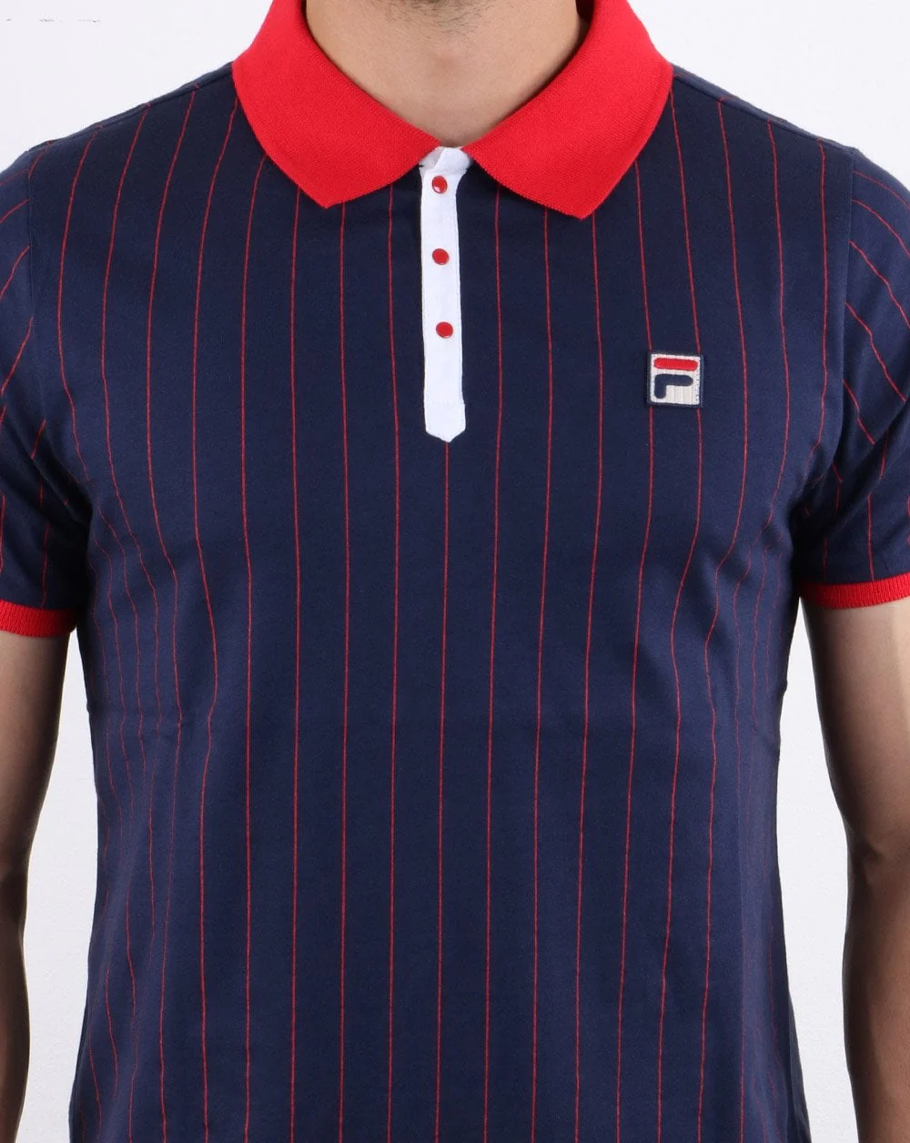 Fila Vintage Bb1 Polo Shirt Navy/white/red - Image 4
