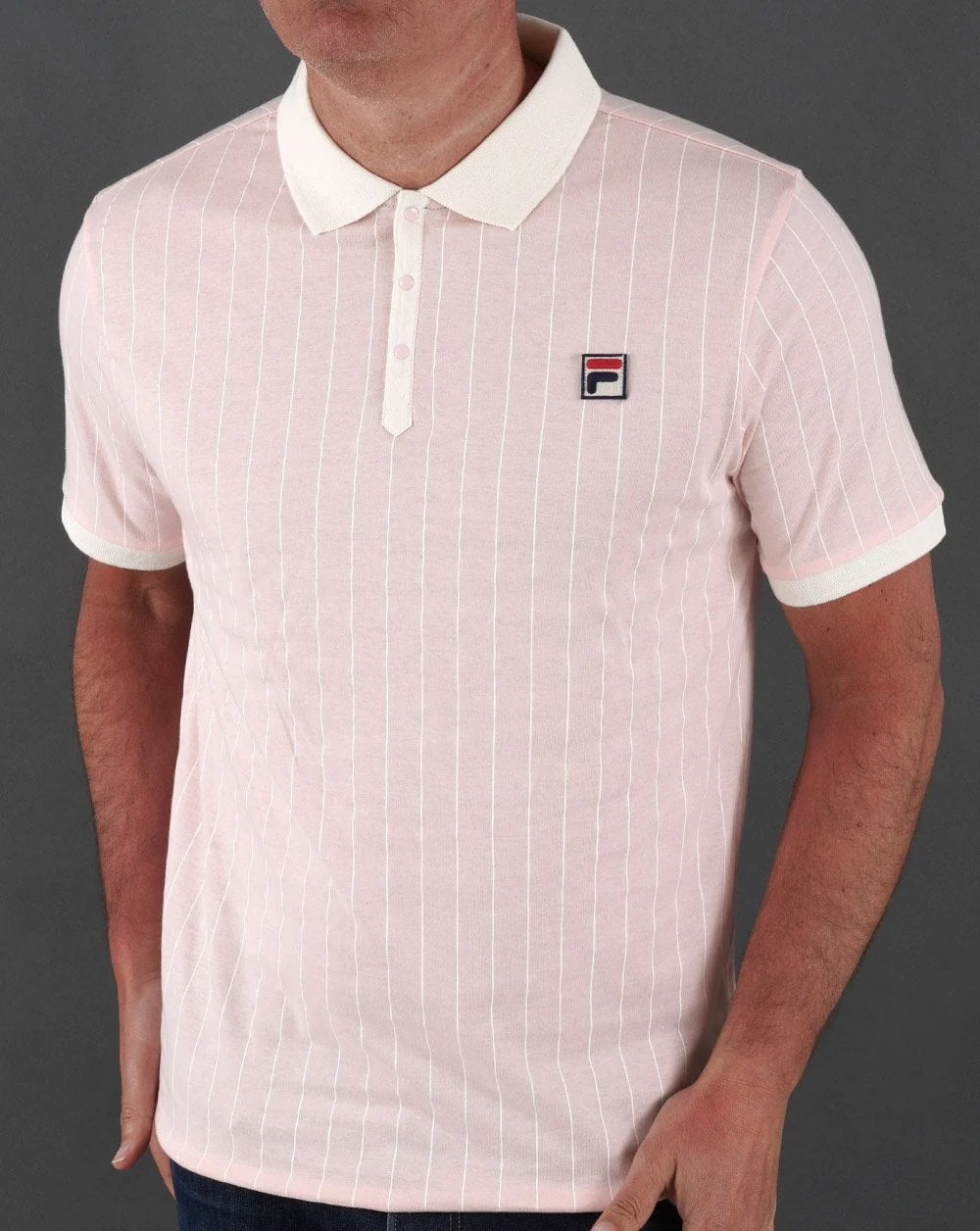 Fila Vintage Bb1 Polo Shirt Pink/Off White
