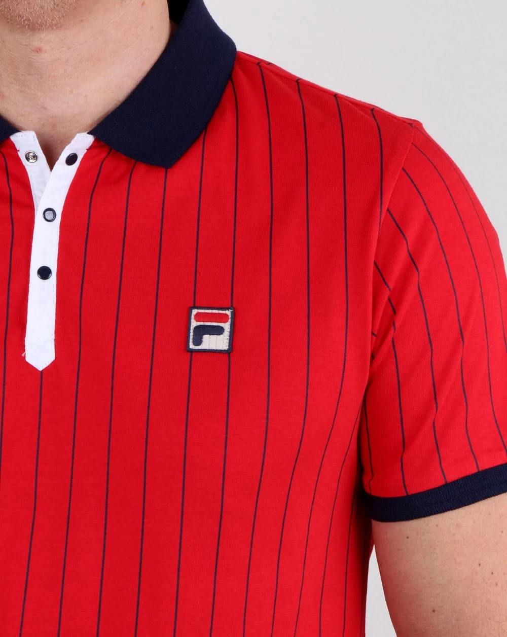 Fila Vintage Bb1 Polo Shirt Red - Image 2